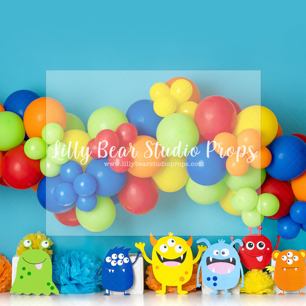 Little Monster Blue - Lilly Bear Studio Props, blue monster, little monsters, monster balloons, Monster Truck, Monsters, multi colour