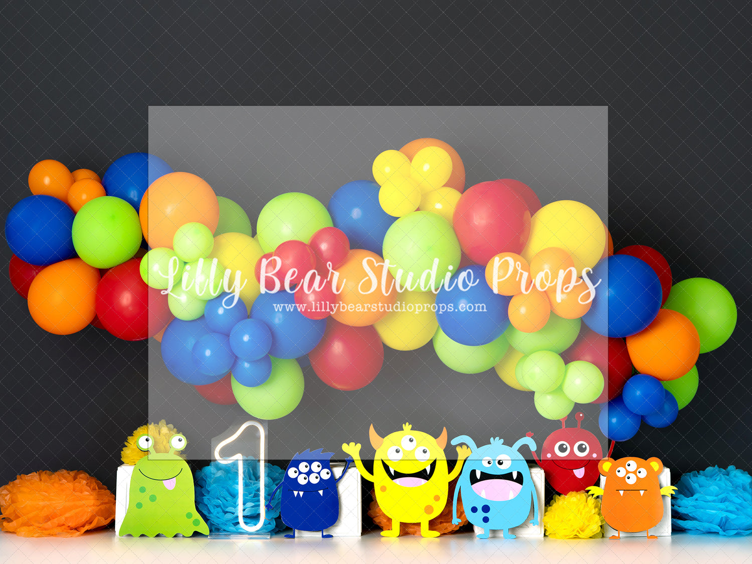 Little Monster Party - Lilly Bear Studio Props, blue monster, little monsters, monster balloons, Monster Truck, Monsters, multi colour