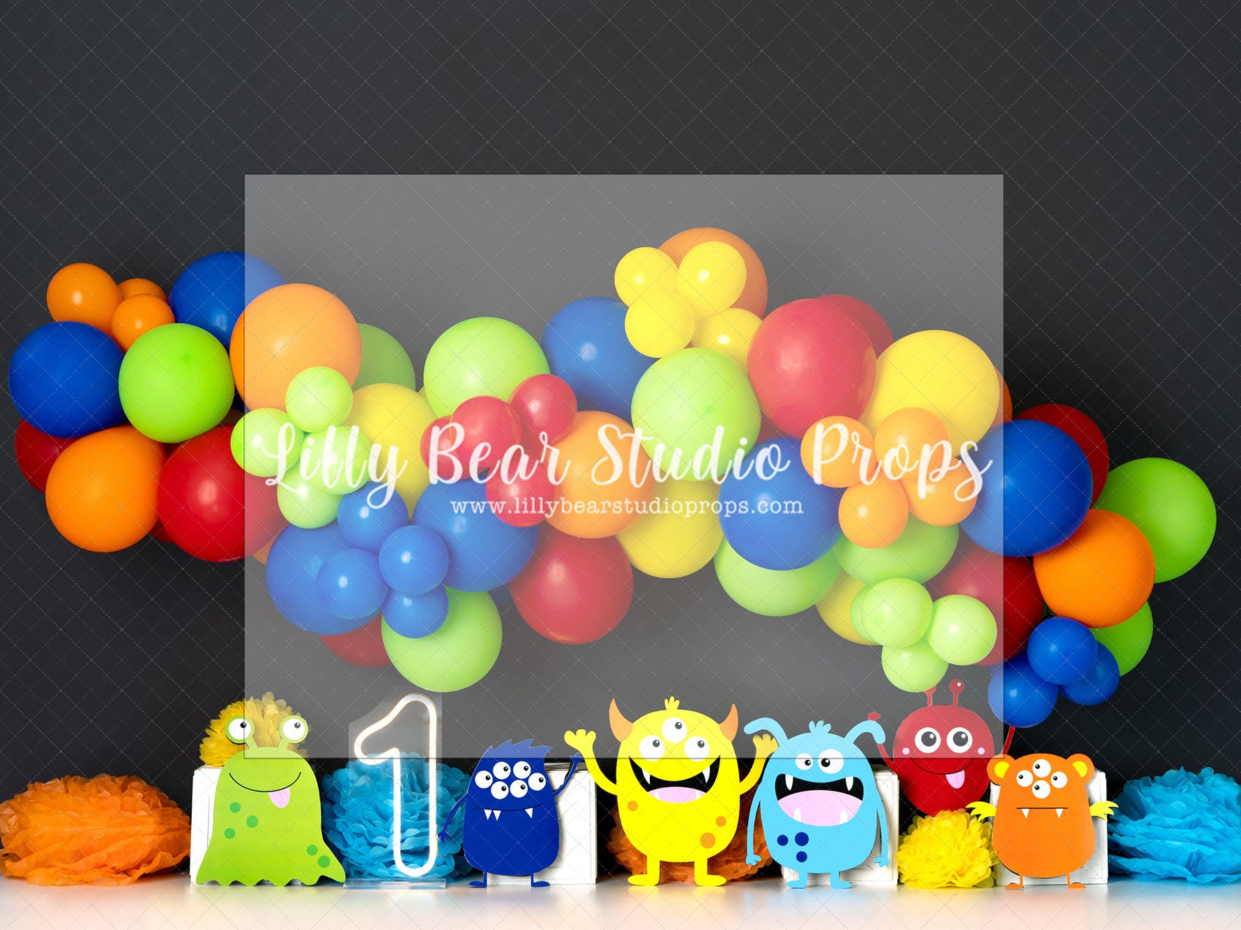 Little Monster Party - Lilly Bear Studio Props, blue monster, little monsters, monster balloons, Monster Truck, Monsters, multi colour