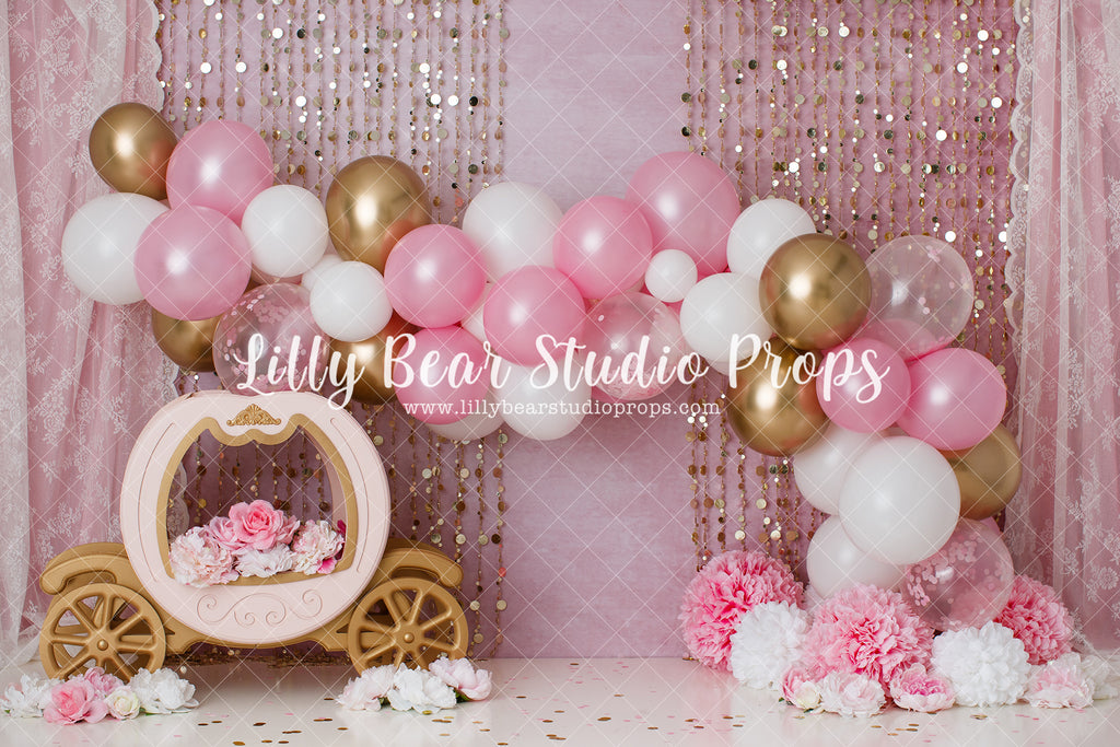 Little Princess - Lilly Bear Studio Props, balloon, balloon garland, castle, FABRICS, girl, pink, princess