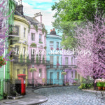 London Square in the Spring - Lilly Bear Studio Props, cherry blossom tree, cherry blossoms, europe, Fabric, FABRICS, flower spring, lond, london, notting hill, paris, paris city, paris garden, parisian, pink camper, pink cherry blossoms, pink tulips, spring, tulip, white cherry blossoms, Wrinkle Free Fabric
