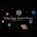 Lost In Space by EllaBean sold by Lilly Bear Studio Props, astronaut - boys - hand painted - night sky - planets - plut