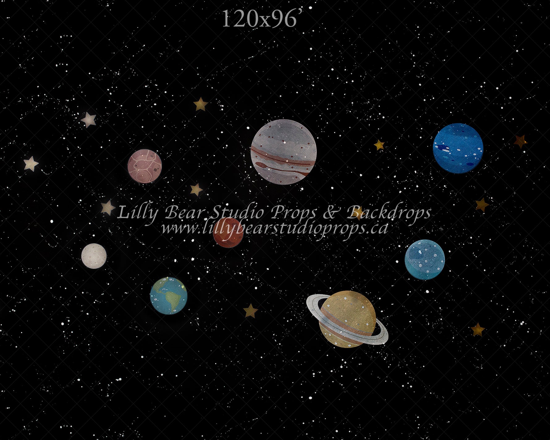 Lost In Space by EllaBean sold by Lilly Bear Studio Props, astronaut - boys - hand painted - night sky - planets - plut