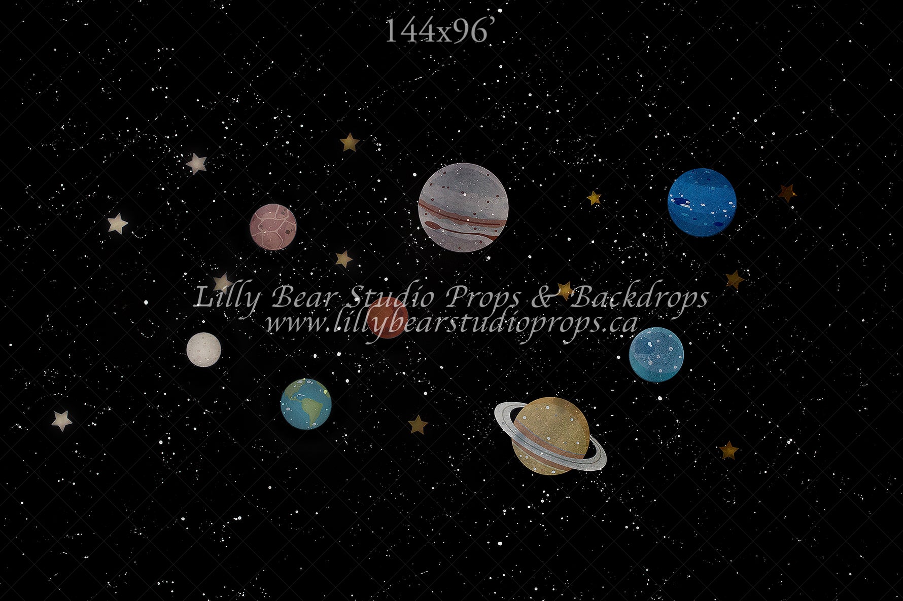 Lost In Space by EllaBean sold by Lilly Bear Studio Props, astronaut - boys - hand painted - night sky - planets - plut