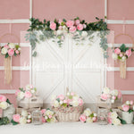 Louise - Lilly Bear Studio Props, artistic floral, barn door, barn doors, floral, floral garden, floral pink, florals, flower barn doors, Peonies, pink floral, roses, spring, spring floral, vintage floral
