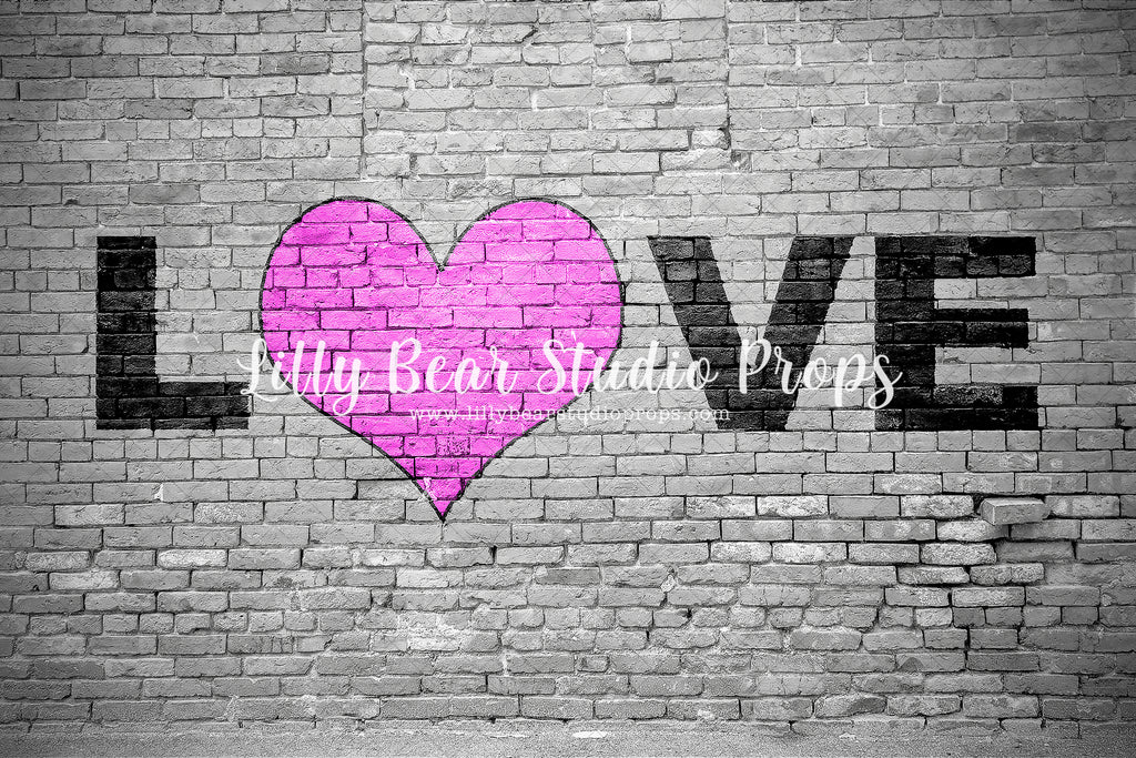 Love Brick by Lilly Bear Studio Props sold by Lilly Bear Studio Props, Brick Wall - cupid - FABRICS - floral - flowers