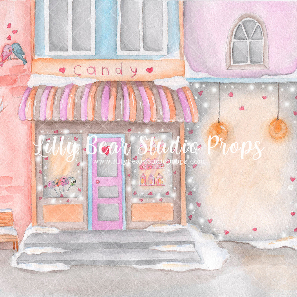 Love Cafe by Lilly Bear Studio Props sold by Lilly Bear Studio Props, Brick Wall - candy shop - cupid - FABRICS - flora
