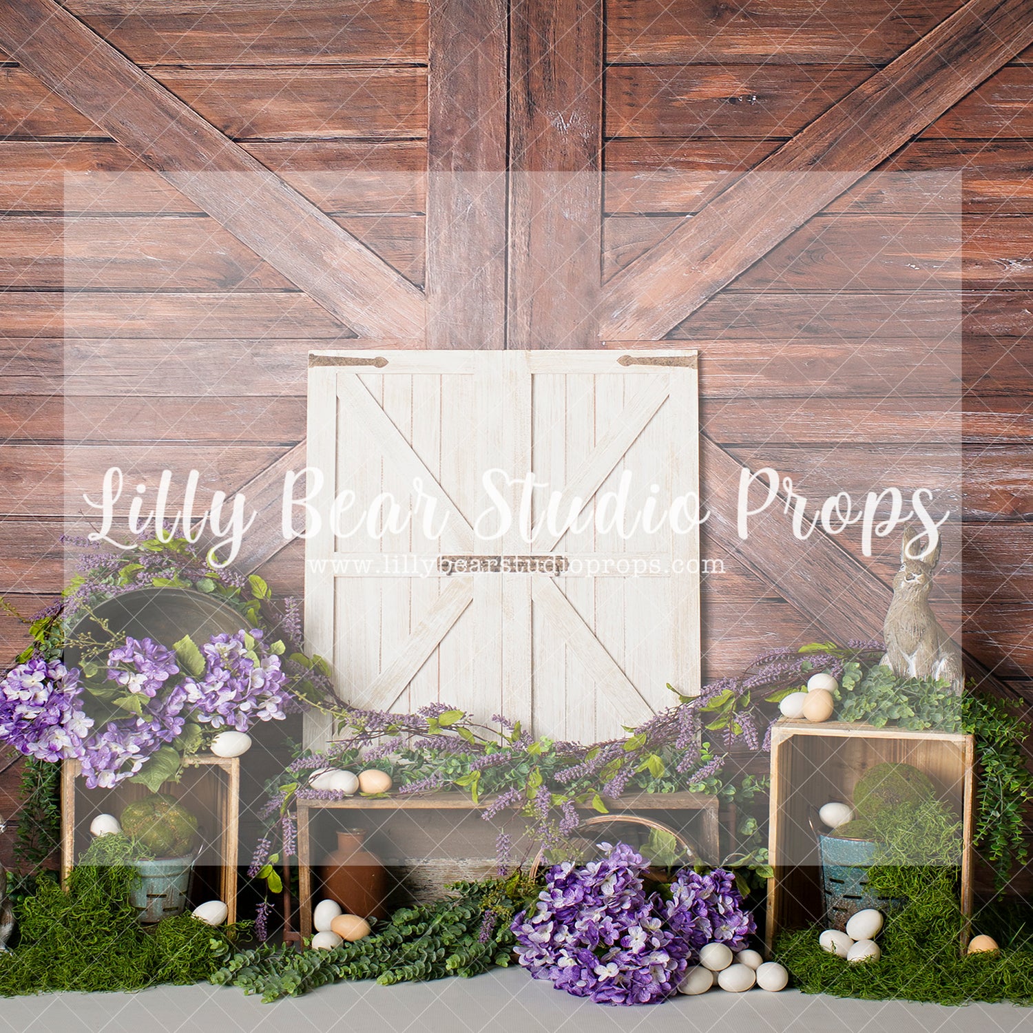 Moss & Purple Easter - Lilly Bear Studio Props, bunny, bunny garden, bunny one, easter, easter backdrop, easter basket, easter bunny, easter eggs, easter garden, FABRICS, spring