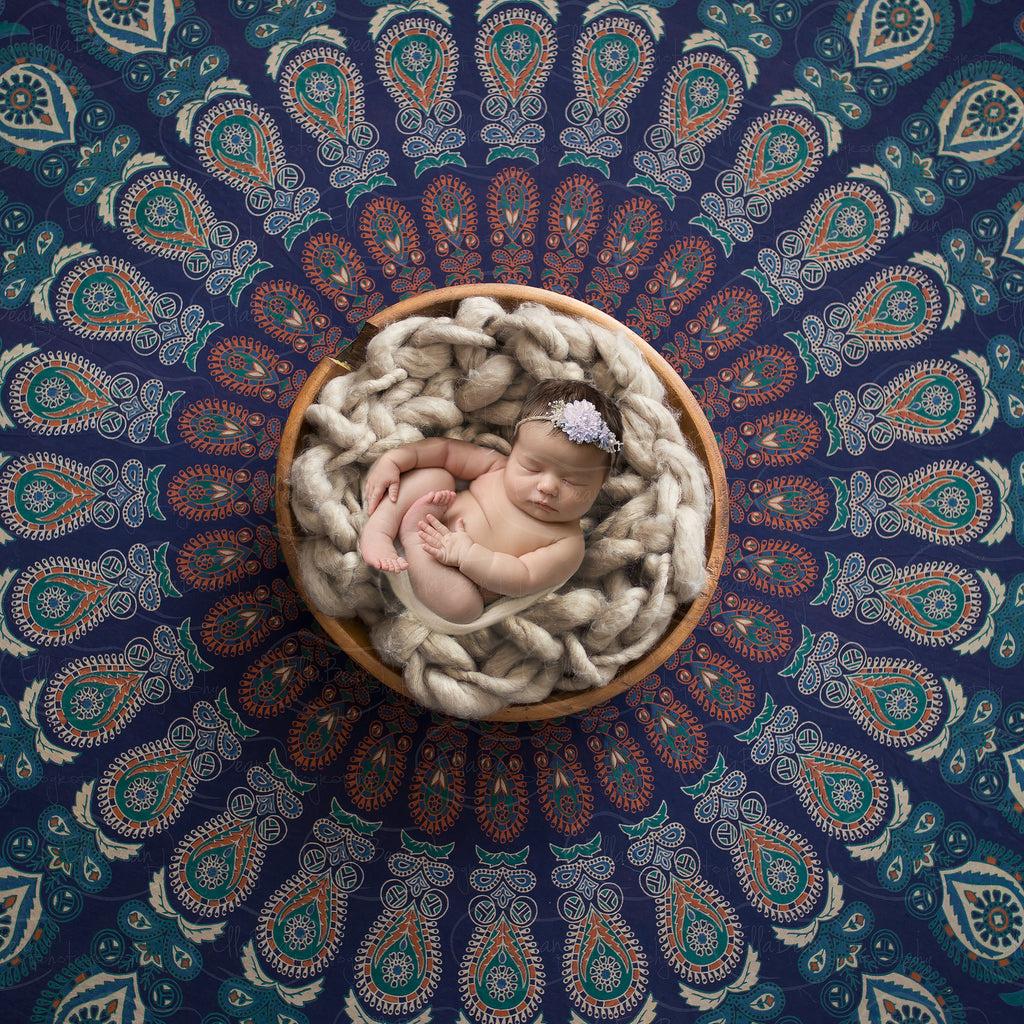 Madala Digital Backdrop - Lilly Bear Studio Props, blue, bowl, circle, digital, newborn digital backdrop, round