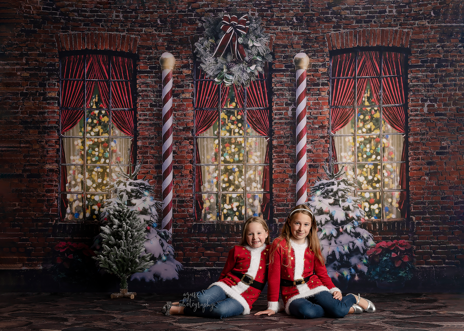 Candy Cane Village Windows