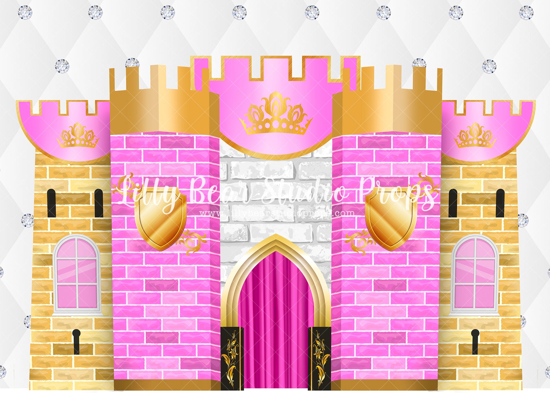 Magenta Castle - Lilly Bear Studio Props, ballerina princess, beauty and the beast, castle, cinderella, cinderella castle, disney castle, Disney princess, fantasy, girls, hand painted, little princess, pretty little princess, pretty princess, princess castle