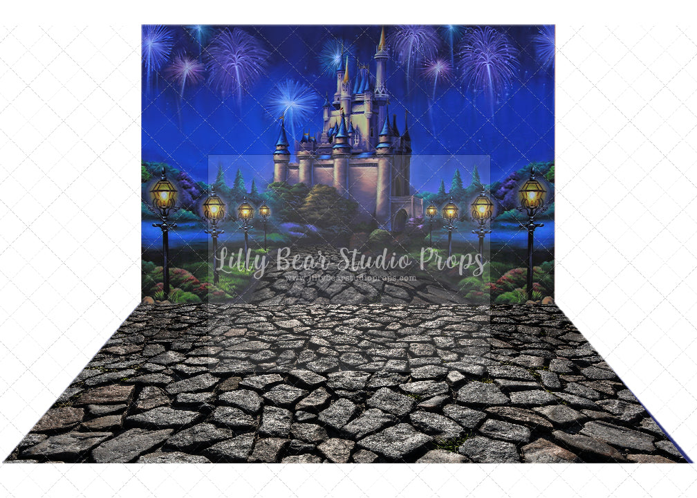 Magic Kingdom Combo - Lilly Bear Studio Props, black fireplace, bohemian christmas, bohemian fireplace, bohemian mantel, boho, boho christmas, boho holiday, boho mantel, christmas, christmas mantel, christmas village, evergreen trees, evergreens, Fabric, fireplace, holiday, holiday christmas, mantel, Pampas, pine trees, white christmas, white holiday, Wrinkle Free Fabric