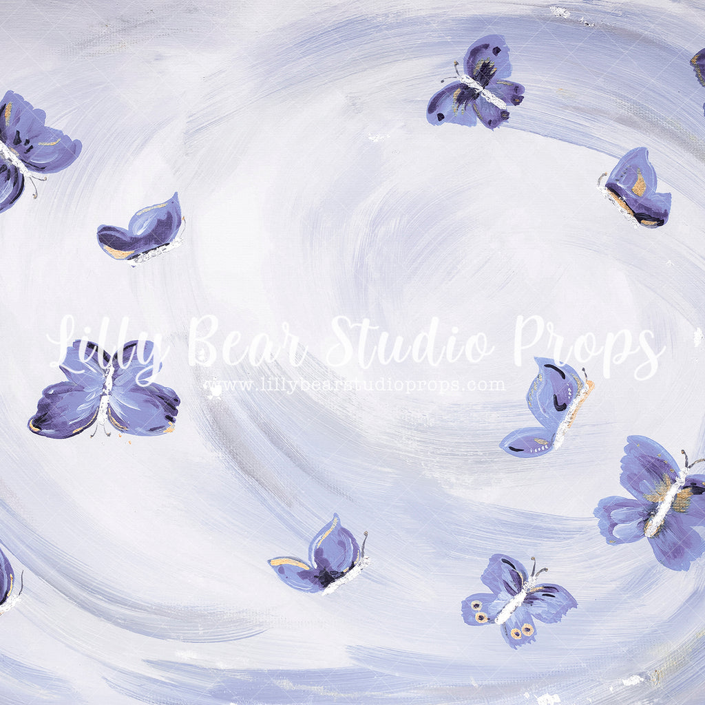Malialn Purple - Lilly Bear Studio Props, blue, blue butterflies, butterflies, FABRICS, floral garden, hand painted, light purple, neutral, neutral texture, painted, purple, purple butteflies, purple floral, textured