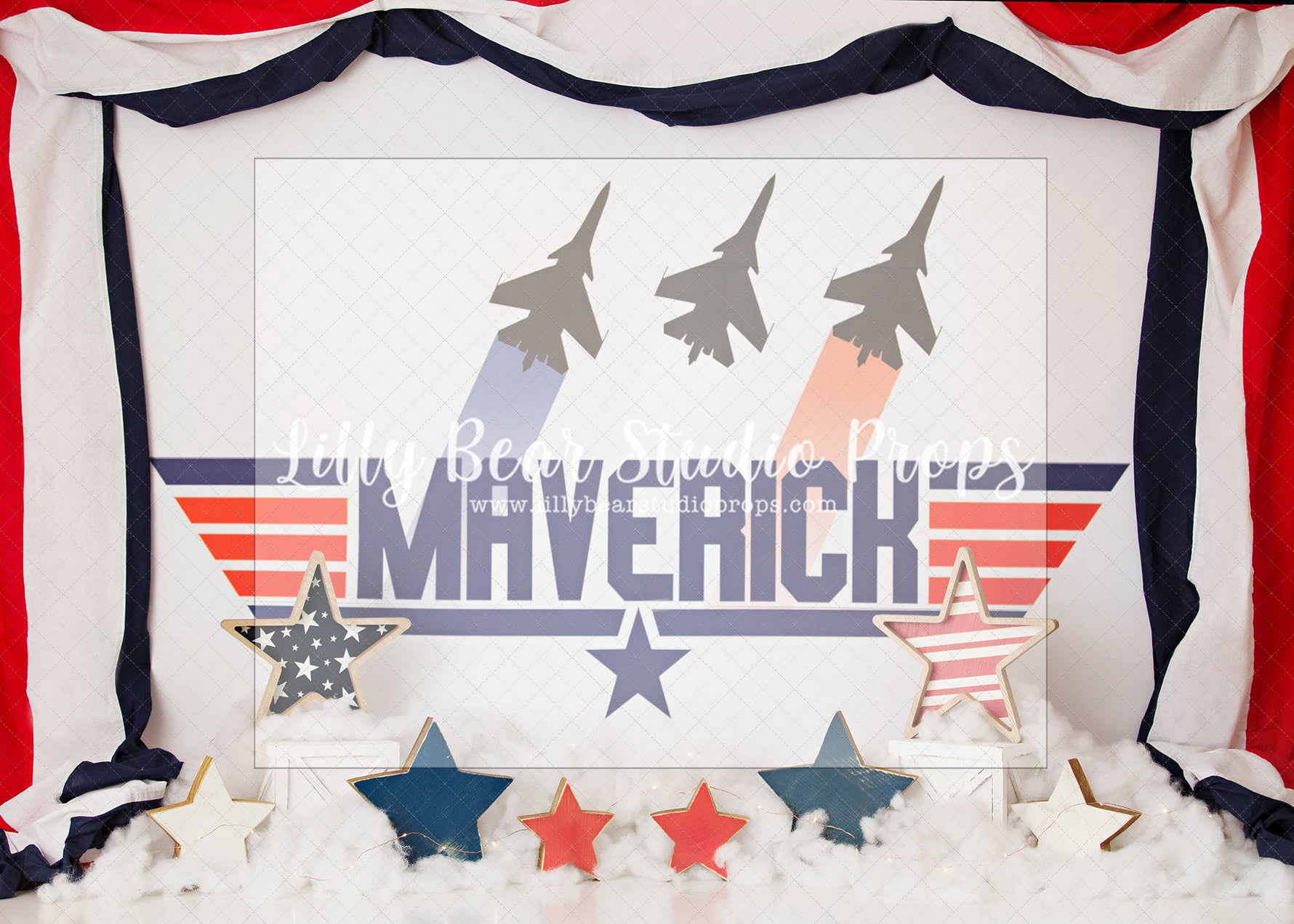 Maverick - Lilly Bear Studio Props, airplane, aviator, FABRICS, jet, pilot, plane, planes, red & blue, red and blue