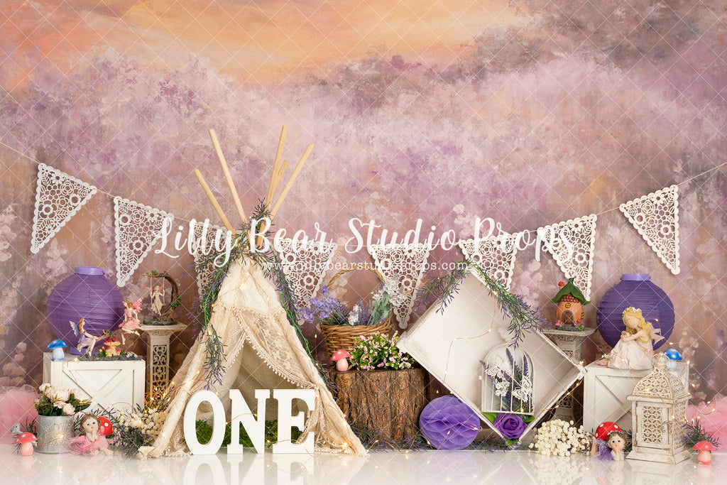 Meadow Teepee Magic - Lilly Bear Studio Props, fairies, fairy, fairy garden, fairy light, fairy princess, fairy tale, fairyland, fairytale, garden, lavender, lavender field, lavender floral, lavender texture, teepee