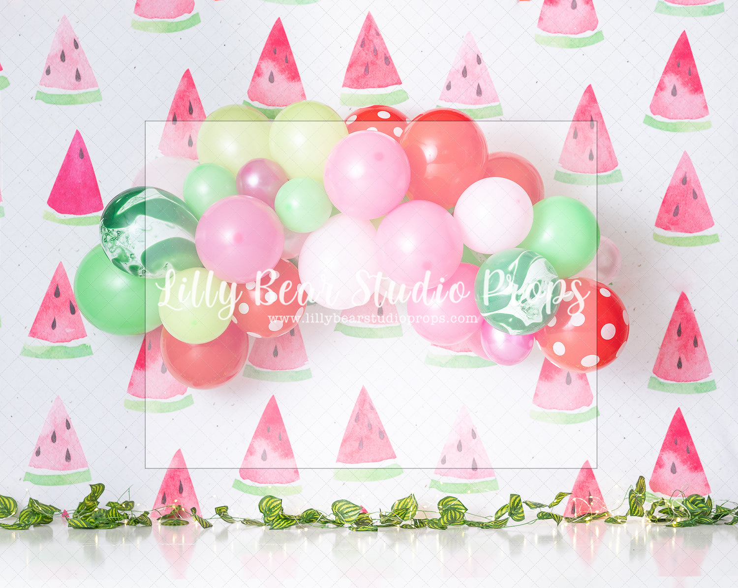Melon dramatic by Jennifer Sutsser - Lilly Bear Studio Props, watermelon, watermelon garland, watermelon pink and green, watermelon seeds, watermelon slices, watermelon sugar high, watermelons