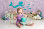 Mermaid Bliss by Sweet Memories Photos By Carolyn sold by Lilly Bear Studio Props, anchor - blue - bubbles - cake smash