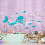 Mermaid Bliss by Sweet Memories Photos By Carolyn sold by Lilly Bear Studio Props, anchor - blue - bubbles - cake smash
