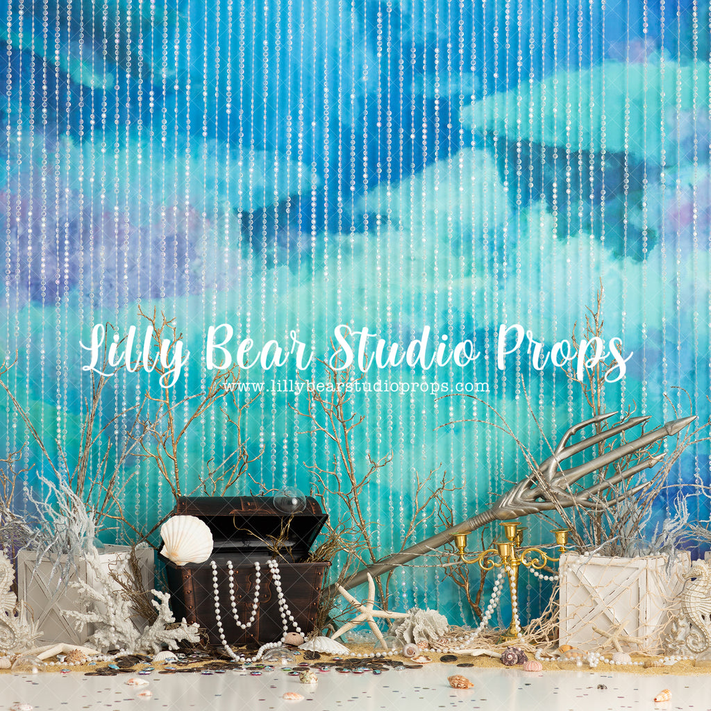 Mermaid Blues by Jessica Ruth Photography sold by Lilly Bear Studio Props, blue seashells - coral - coral reef - little