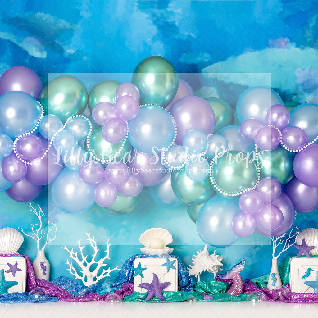 Mermaid Dream - Lilly Bear Studio Props, blue seashells, coral, coral reef, little mermaid, mermaid, mermaid lagoon, mermaid reef, mermaid scales, pink seashells, reef, sea, seashell, under the sea, under water, underwater, underwater bubbles, water, watercolour, watercolour water