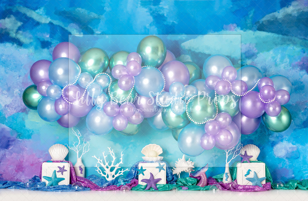 Mermaid Dream - Lilly Bear Studio Props, blue seashells, coral, coral reef, little mermaid, mermaid, mermaid lagoon, mermaid reef, mermaid scales, pink seashells, reef, sea, seashell, under the sea, under water, underwater, underwater bubbles, water, watercolour, watercolour water