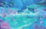 Mermaid Reef by Jessica Ruth Photography sold by Lilly Bear Studio Props, blue seashells - coral - coral reef - little