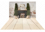 Merry Bohemian Home Combo - Lilly Bear Studio Props, black fireplace, bohemian christmas, bohemian fireplace, bohemian mantel, boho, boho christmas, boho holiday, boho mantel, christmas, christmas mantel, christmas village, evergreen trees, evergreens, Fabric, fireplace, holiday, holiday christmas, mantel, Pampas, pine trees, white christmas, white holiday, Wrinkle Free Fabric