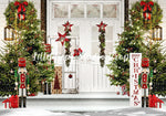 Merry Christmas Star Porch - Lilly Bear Studio Props, camper, candles, christmas, christmas kitchen, christmas snow, christmas window, Fabric, FABRICS, kitchen, red curtains, tree farm, winter, wreath