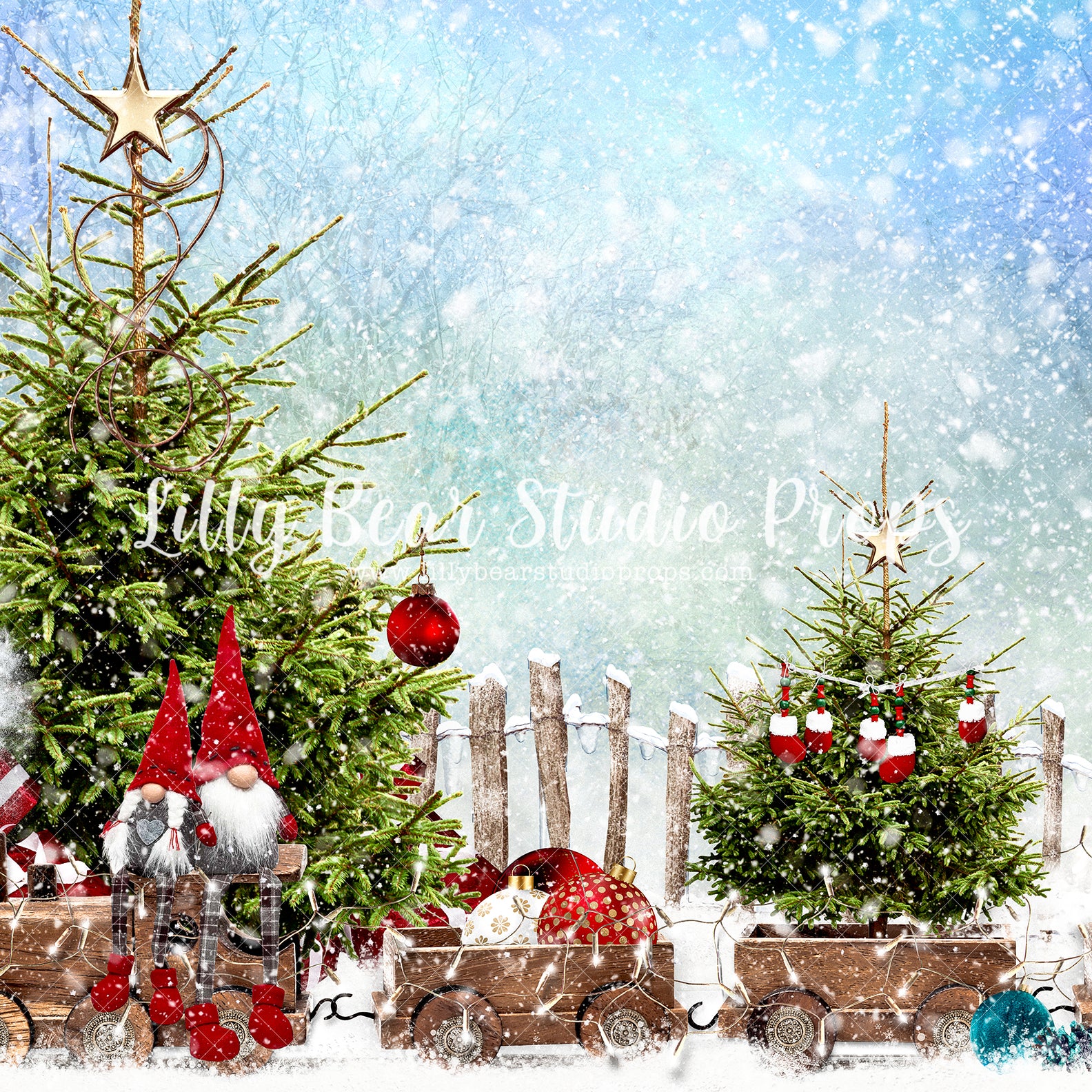 Merry Gnome Winter - Lilly Bear Studio Props, animals, autumn forest, dark forest, enchanted forest, Fabric, FABRICS, fall forest, forest, forest animals, forest entry, forest floor, forest friends, forest painting, fox, green forest, into the wild, lanterns, little wild one, misty forest, moon, moonlight, moonlight forest, night forest, nighttime, owl, pine forest, pine tree, pine tree forest, pine trees, raccoon, where the wild things are, wild, wild animal, wild one, wild things, woodland forest