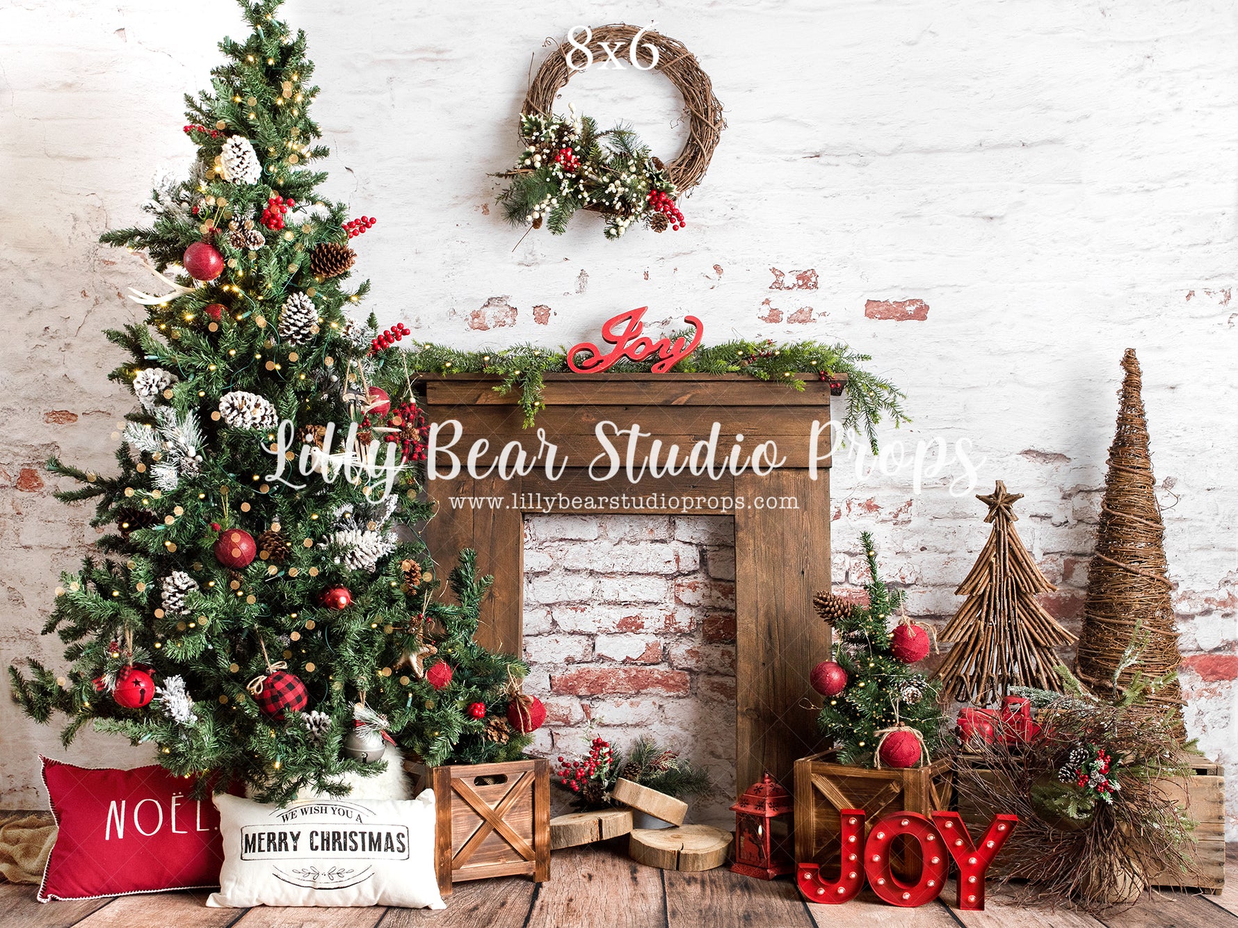Merry Morning by Amber Costa Photography sold by Lilly Bear Studio Props, christmas - FABRICS - mantle - seasonal
