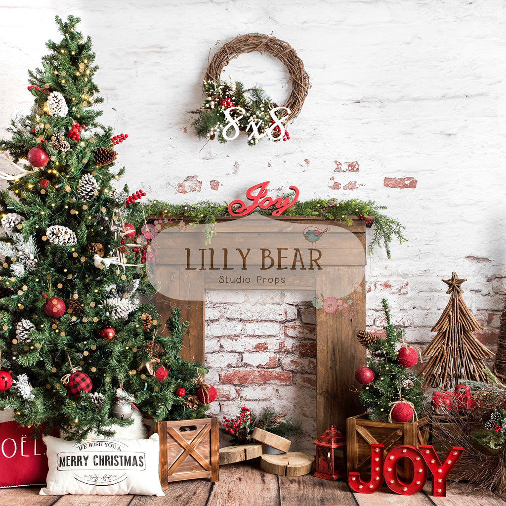 Merry Morning by Amber Costa Photography sold by Lilly Bear Studio Props, christmas - FABRICS - mantle - seasonal