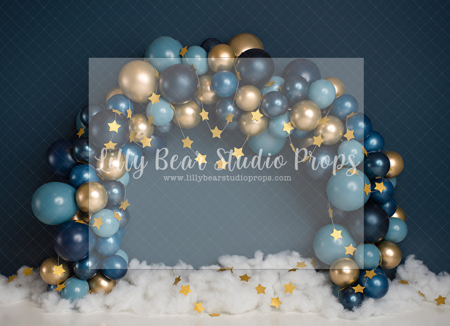 Metalic Midnight Gold Stars by E Newton - Lilly Bear Studio Props, astro, astronaut, blue metallic, galaxy, galaxy sky, galaxy space, gold and blue, gold and blue garland, gold star banner, gold stars, metalic balloons, metalic blue, outerspace, rocket ship, rocketship, space, space and stars, space balloon garland, spacecraft, spaceship, twinkle twinkle, twinkle twinkle little star