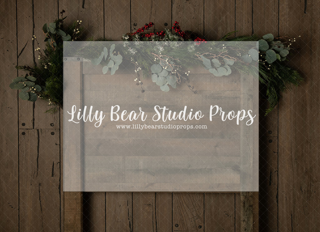Mistletoe Headboard - Lilly Bear Studio Props, christmas, Cozy, Decorated, Festive, Giving, Holiday, Holy, Hopeful, Joyful, Merry, Peaceful, Peacful, Red & Green, Seasonal, Winter, Xmas, Yuletide
