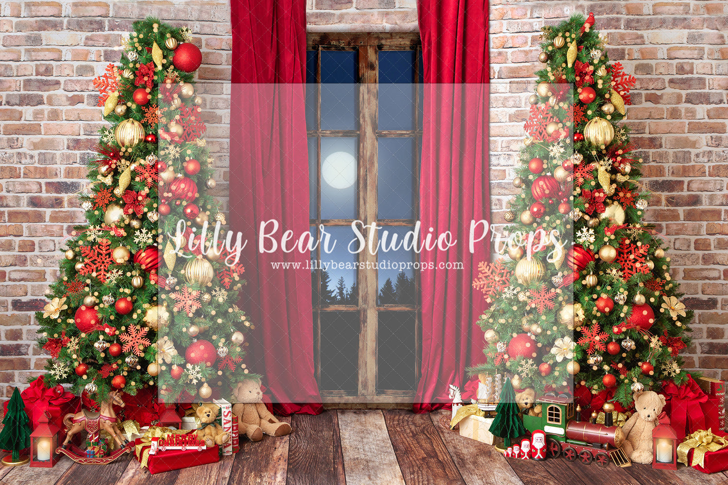 Moonlit Holiday - Lilly Bear Studio Props, christmas, Cozy, Decorated, Festive, Giving, Holiday, Holy, Hopeful, Joyful, Merry, Peaceful, Peacful, Red & Green, Seasonal, Winter, Xmas, Yuletide