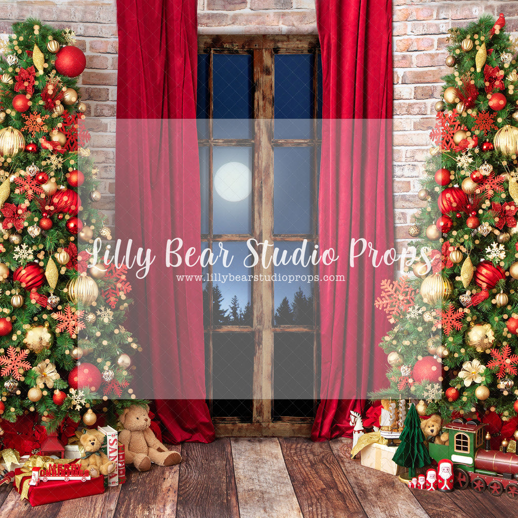 Moonlit Holiday - Lilly Bear Studio Props, christmas, Cozy, Decorated, Festive, Giving, Holiday, Holy, Hopeful, Joyful, Merry, Peaceful, Peacful, Red & Green, Seasonal, Winter, Xmas, Yuletide