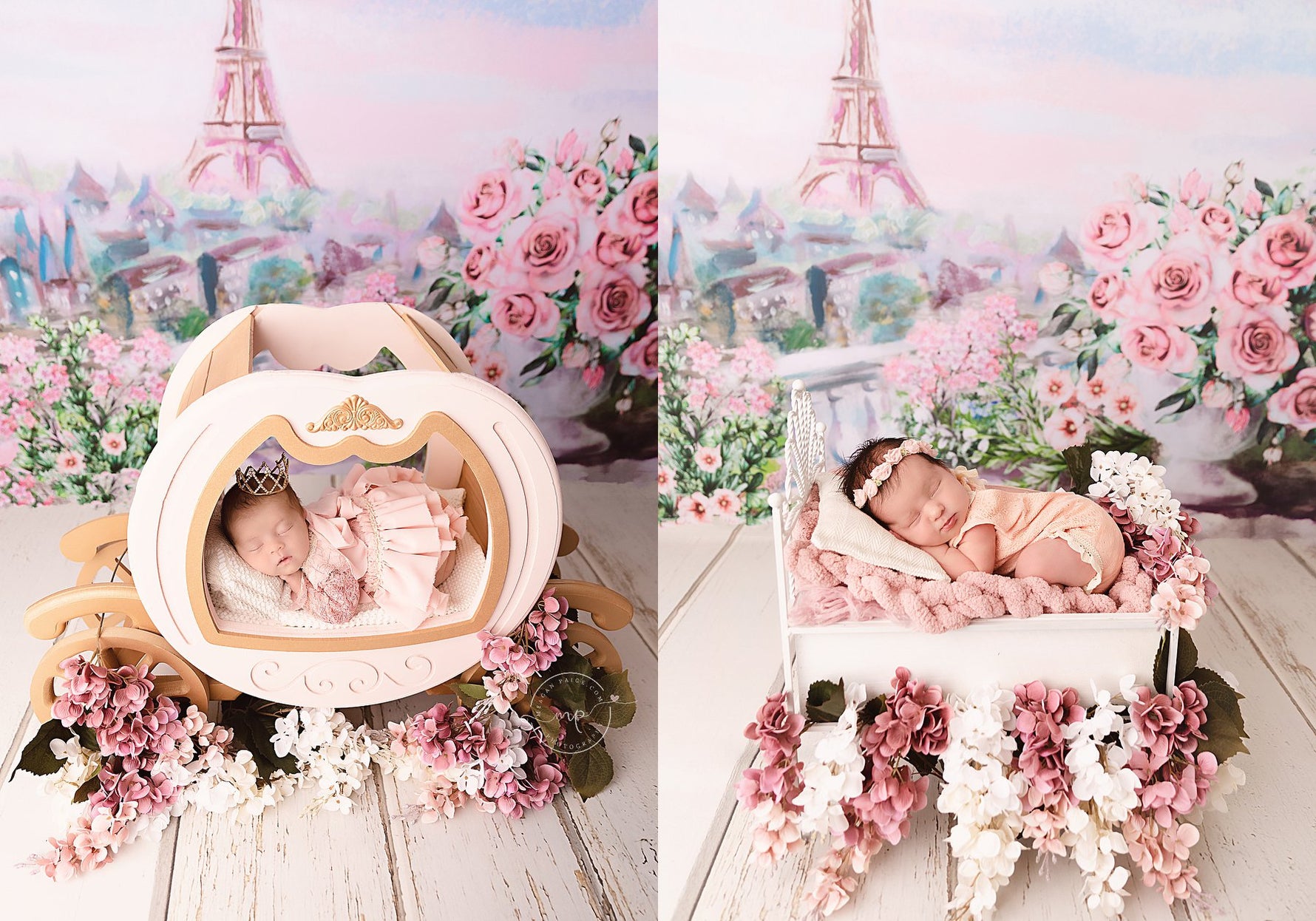 Morning in Paris by Lilly Bear Studio Props sold by Lilly Bear Studio Props, Eiffel tower - FABRICS - floral - paris