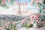 Morning in Paris by Lilly Bear Studio Props sold by Lilly Bear Studio Props, Eiffel tower - FABRICS - floral - paris