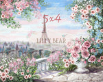 Morning in Paris by Lilly Bear Studio Props sold by Lilly Bear Studio Props, Eiffel tower - FABRICS - floral - paris