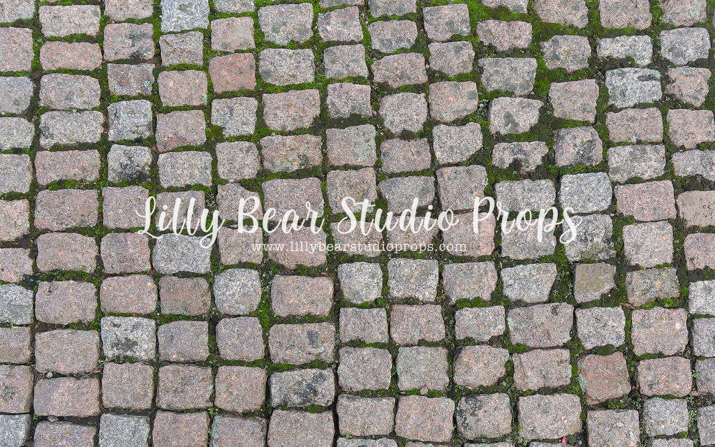 Mossy Cobblestone LB Pro Floor by Lilly Bear Studio Props sold by Lilly Bear Studio Props, christmas - cobblestone - ho
