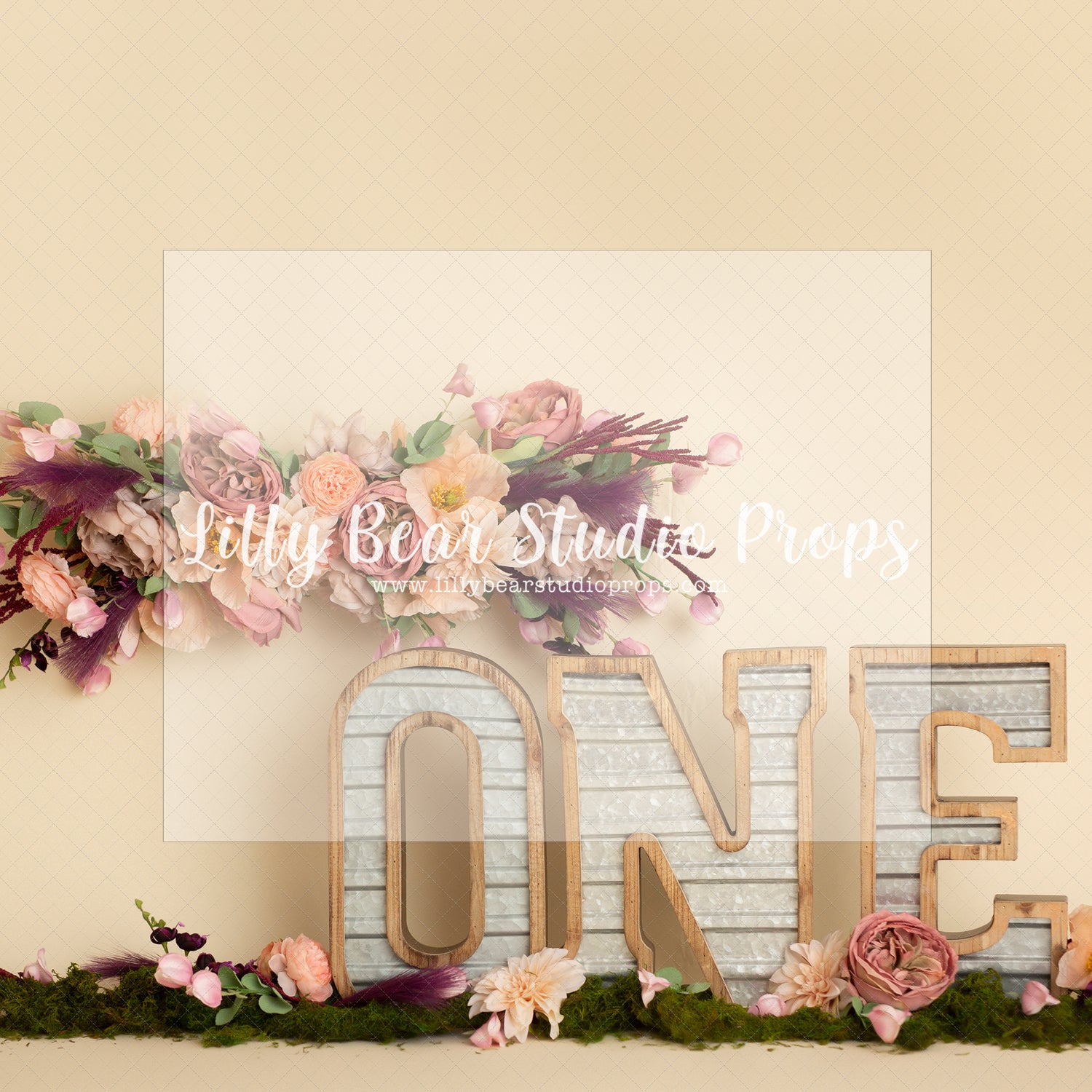 Mossy Florals - Lilly Bear Studio Props, dried floral, FABRICS, floral, floral pink, florals, girls, one, pink floral, spring floral