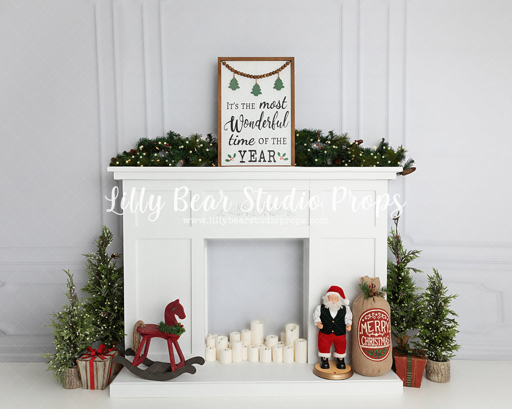 Most Wonderful Christmas Mantle by Meagan Paige Photography sold by Lilly Bear Studio Props, christmas - holiday