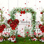Minnie Red Topiary Garden - Lilly Bear Studio Props, disney, dried floral, FABRICS, fence, floral, floral garden, floral pink, floral wall, floral wood, floral wreaths, florals, flower box, flower garden, garden, garden entry, garden tea party, grass, grass garden, mickey mouse, Minnie mouse, mouse, pink flowers, pretty floral, red roses, rock garden, rose, rose garden, roses, rustic door, spring, spring floral, spring garden, spring window, springtime, vintage floral, white wood