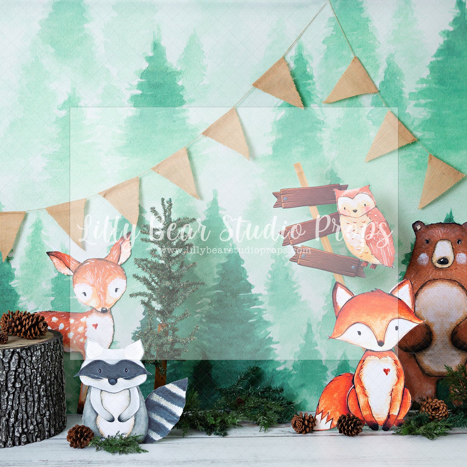 Mr. Fox and Friends - Lilly Bear Studio Props, forest animals, forest friends, little wild one, wild one, woodland animals, woodland friends