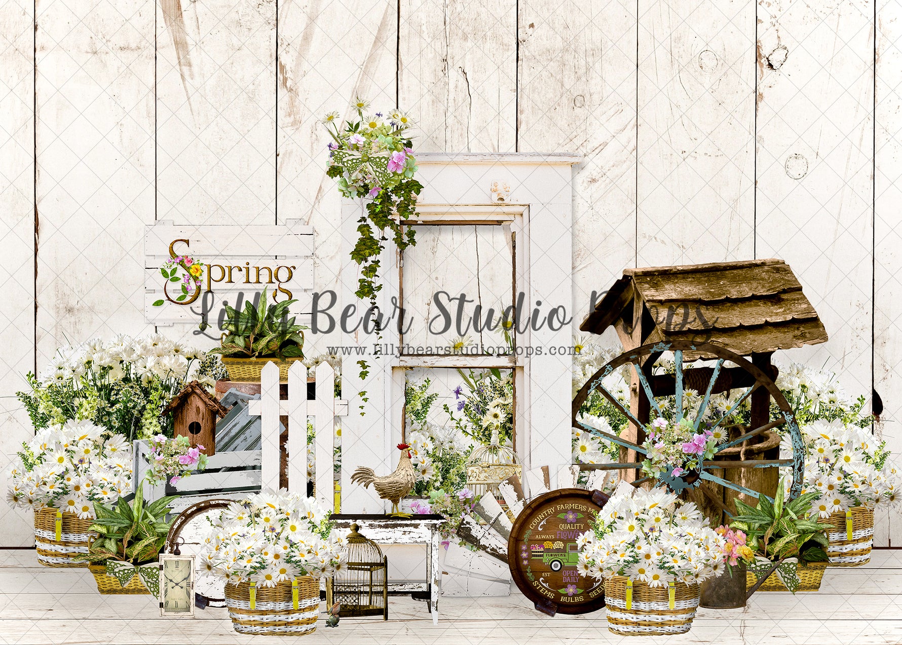My Spring Garden - Lilly Bear Studio Props, baking, banner, barn, barndoors, blue floral, blue wood, bunny, bunny one, Bunting Banner, bush, bushes, carrot, carrot banner, carrots, easter, easter backdrop, easter baking, easter basket, easter bunny, easter egg, easter eggs, exposed brick, FABRICS, fence, florals, flower box, happy easter, peter rabbit, petter rabit, pink bunny, rabbit, shed, some bunnies one, some bunny is one, some bunny's one, spring, springtime