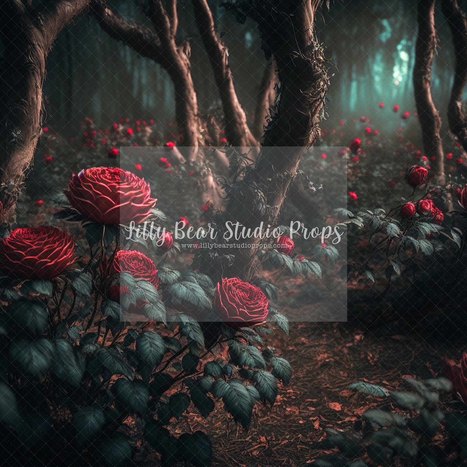 Mystical Dark Rose Forest