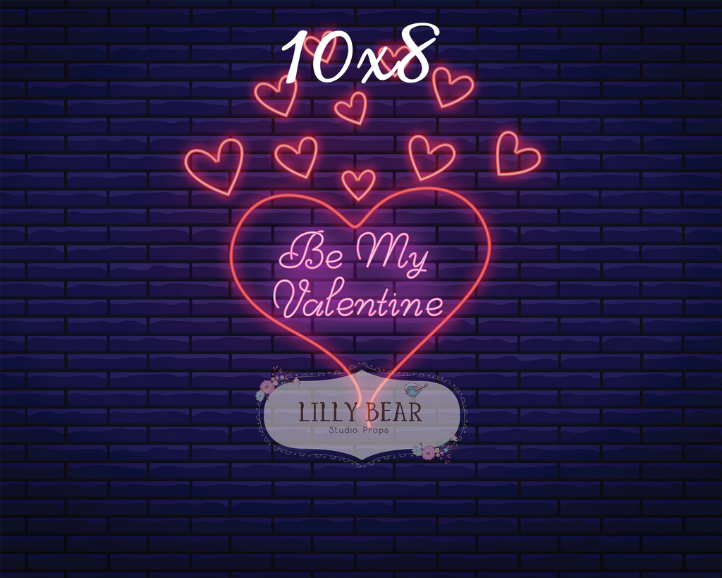 Neon Be My Valentine by Lilly Bear Studio Props sold by Lilly Bear Studio Props, FABRICS