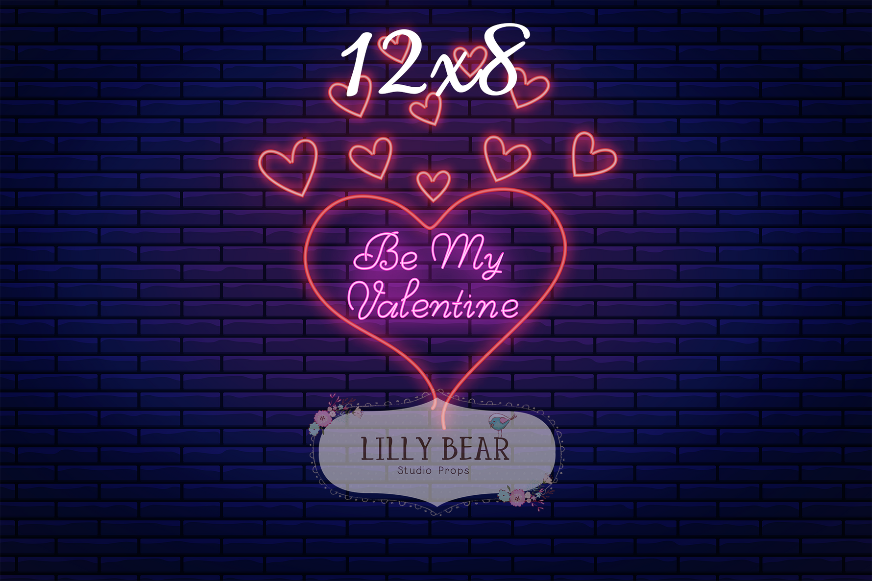 Neon Be My Valentine by Lilly Bear Studio Props sold by Lilly Bear Studio Props, FABRICS