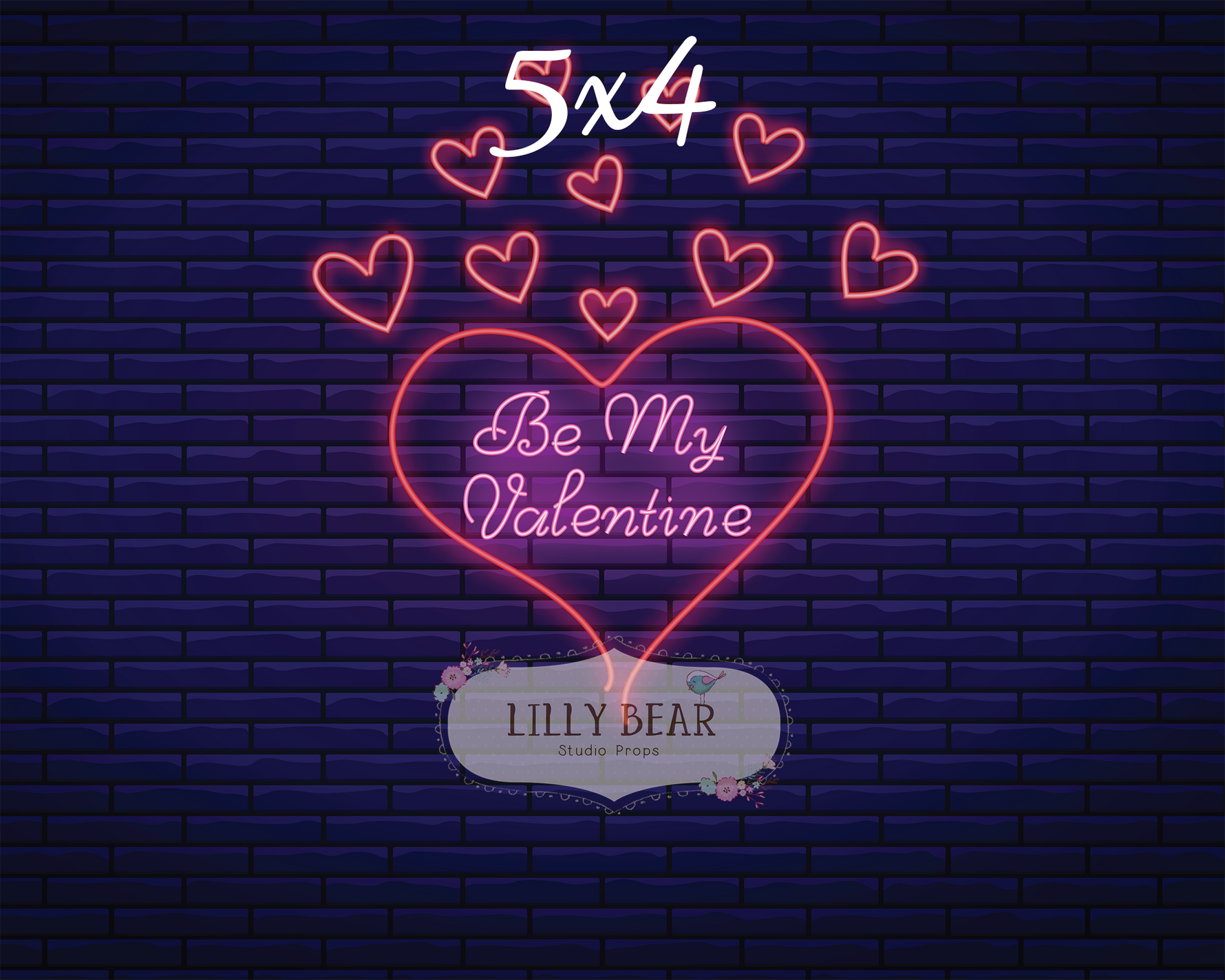Neon Be My Valentine by Lilly Bear Studio Props sold by Lilly Bear Studio Props, FABRICS