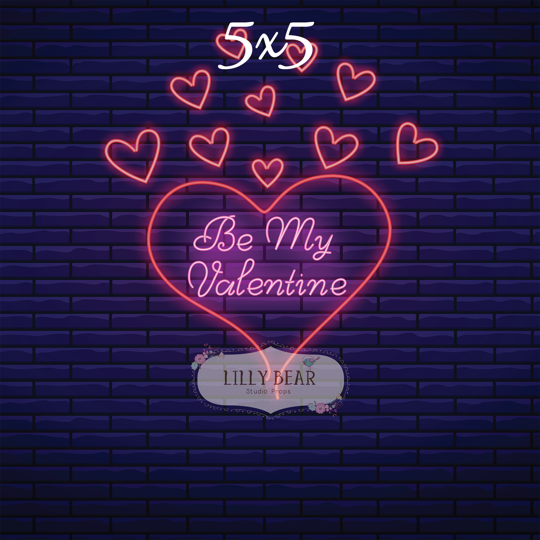 Neon Be My Valentine by Lilly Bear Studio Props sold by Lilly Bear Studio Props, FABRICS
