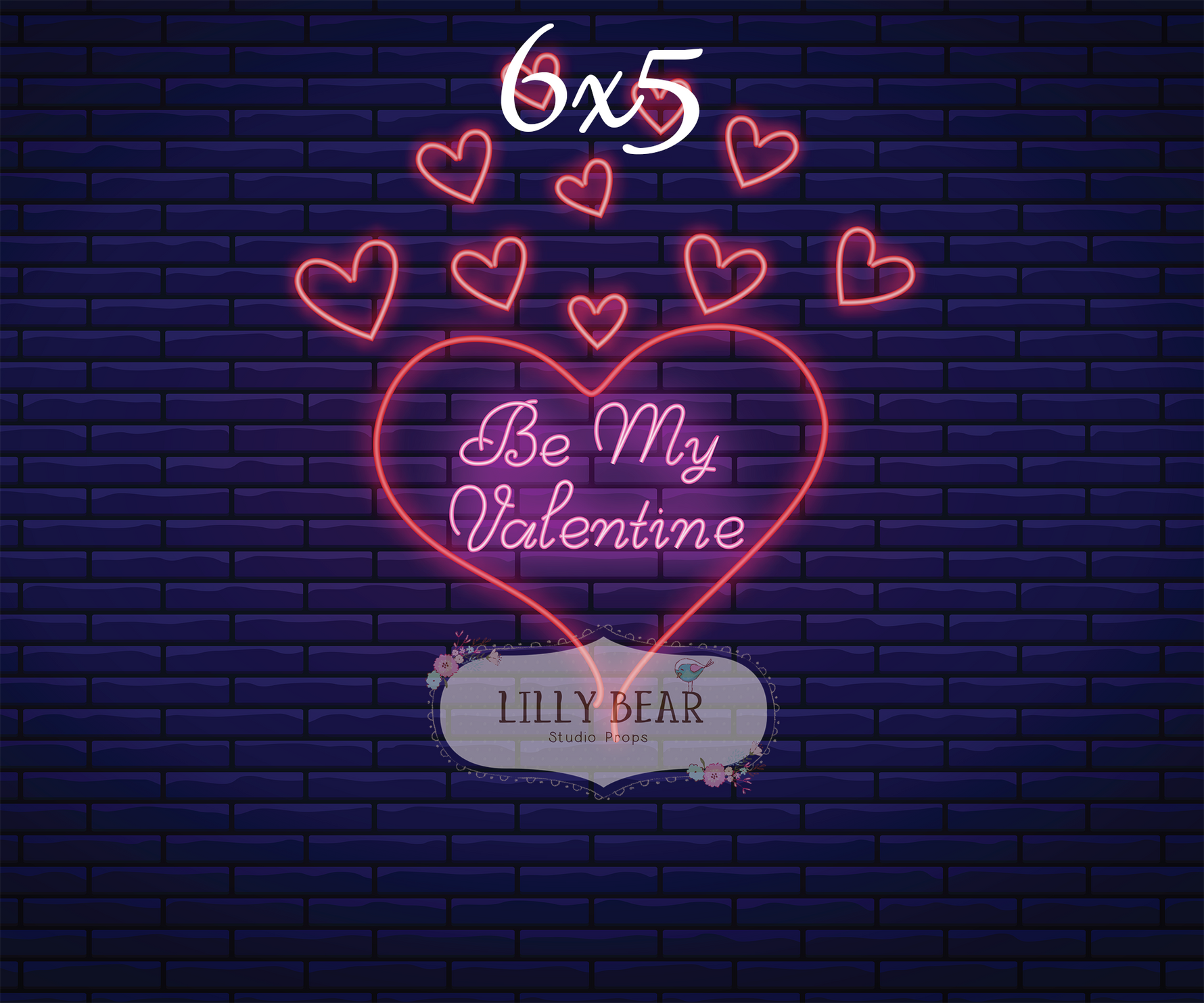Neon Be My Valentine by Lilly Bear Studio Props sold by Lilly Bear Studio Props, FABRICS
